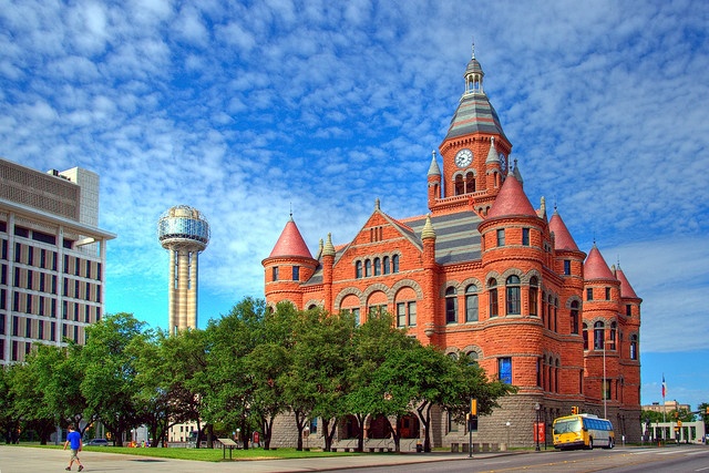 Dallas County Courthouse, built in 1892 of red sandstone with rusticated marble accents. Also known as the Old Red Courthouse, it became the Old Red Museum, a local history museum, in 2007.