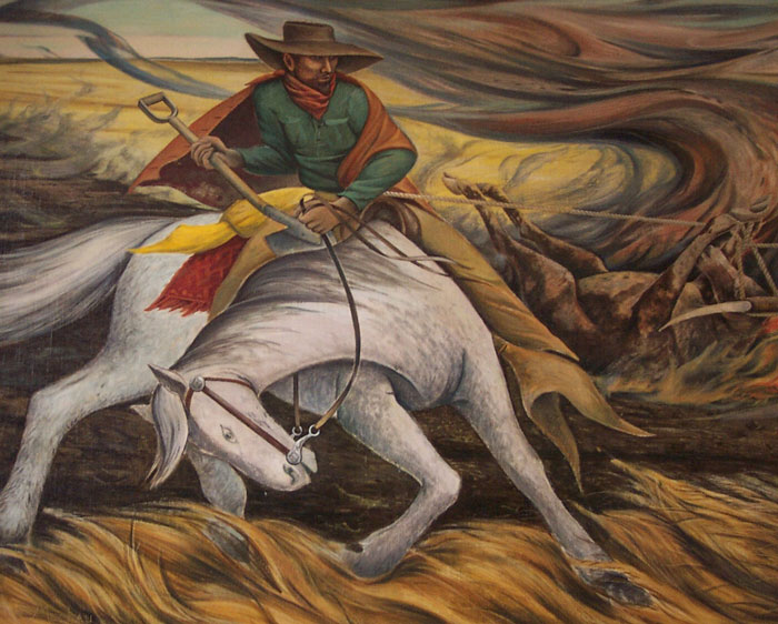 1940s mural by Frank Mechau, Terry County, Texas